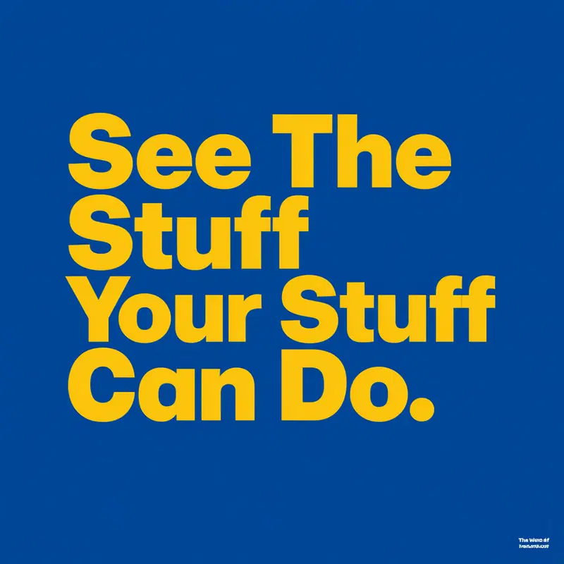 Bold Yellow Typography on Blue Background Emphasizing Empowerment