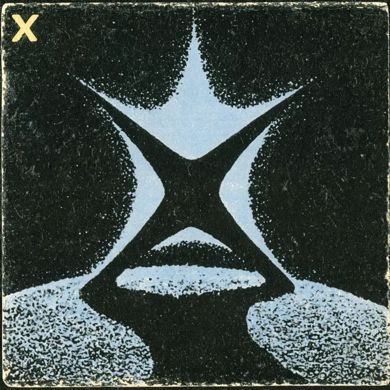 Abstract Star-Like Shape in Contrasting Black and Blue Colors