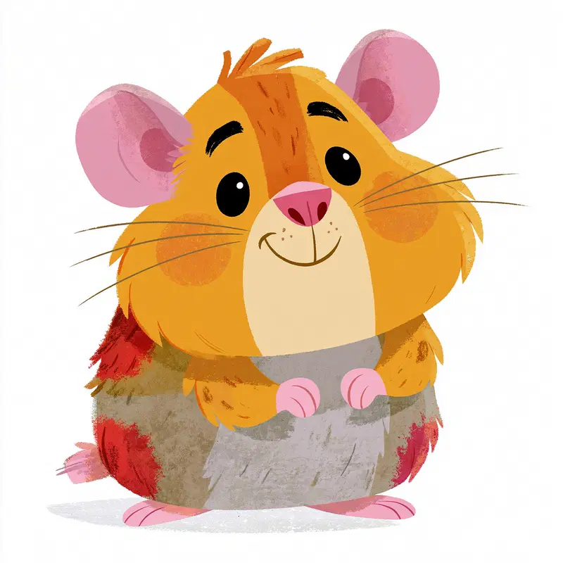 Cute and colorful cartoon hamster character illustration design