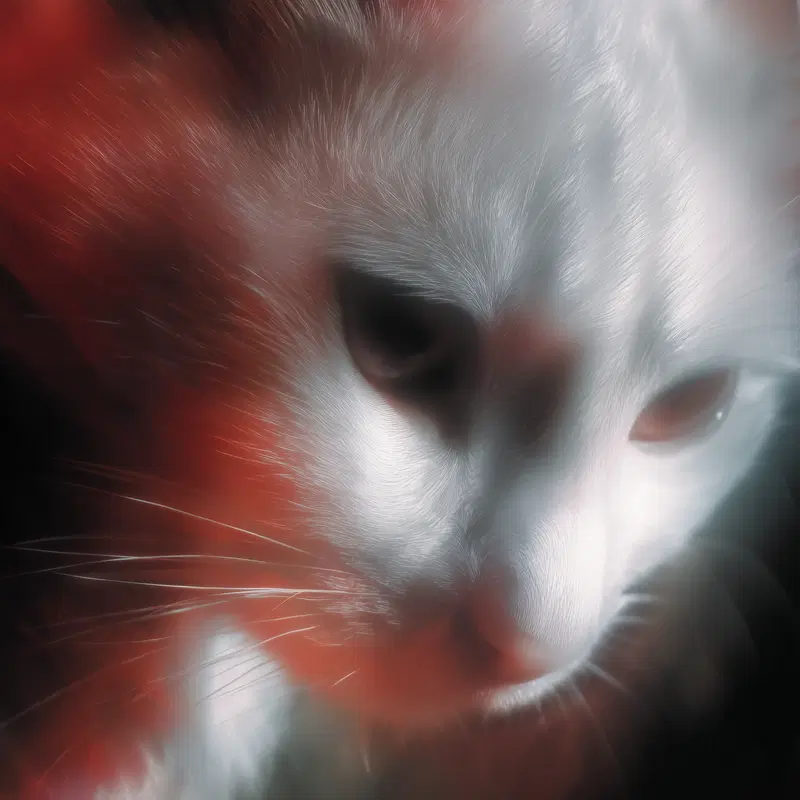 Abstract White Cat Art: 80s Airbrush Aesthetic Inspiration