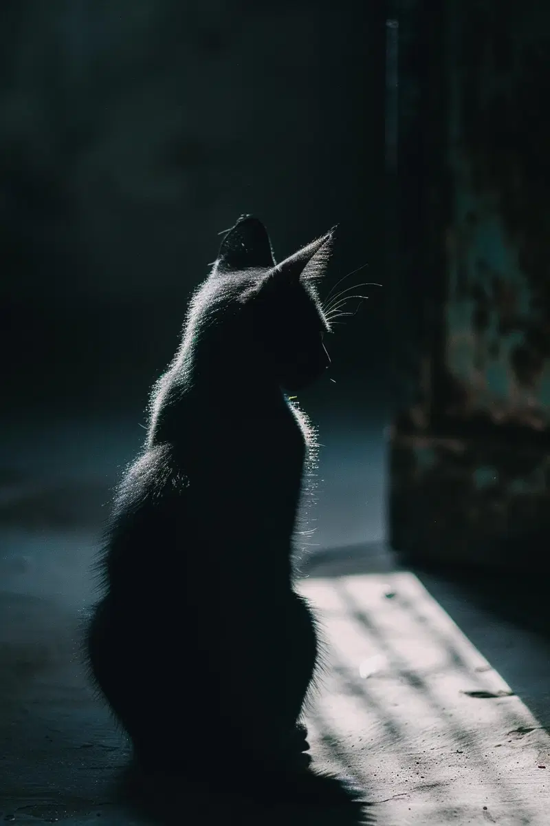 Cinematic Aesthetic Black Cat Wall Art Printable Decor