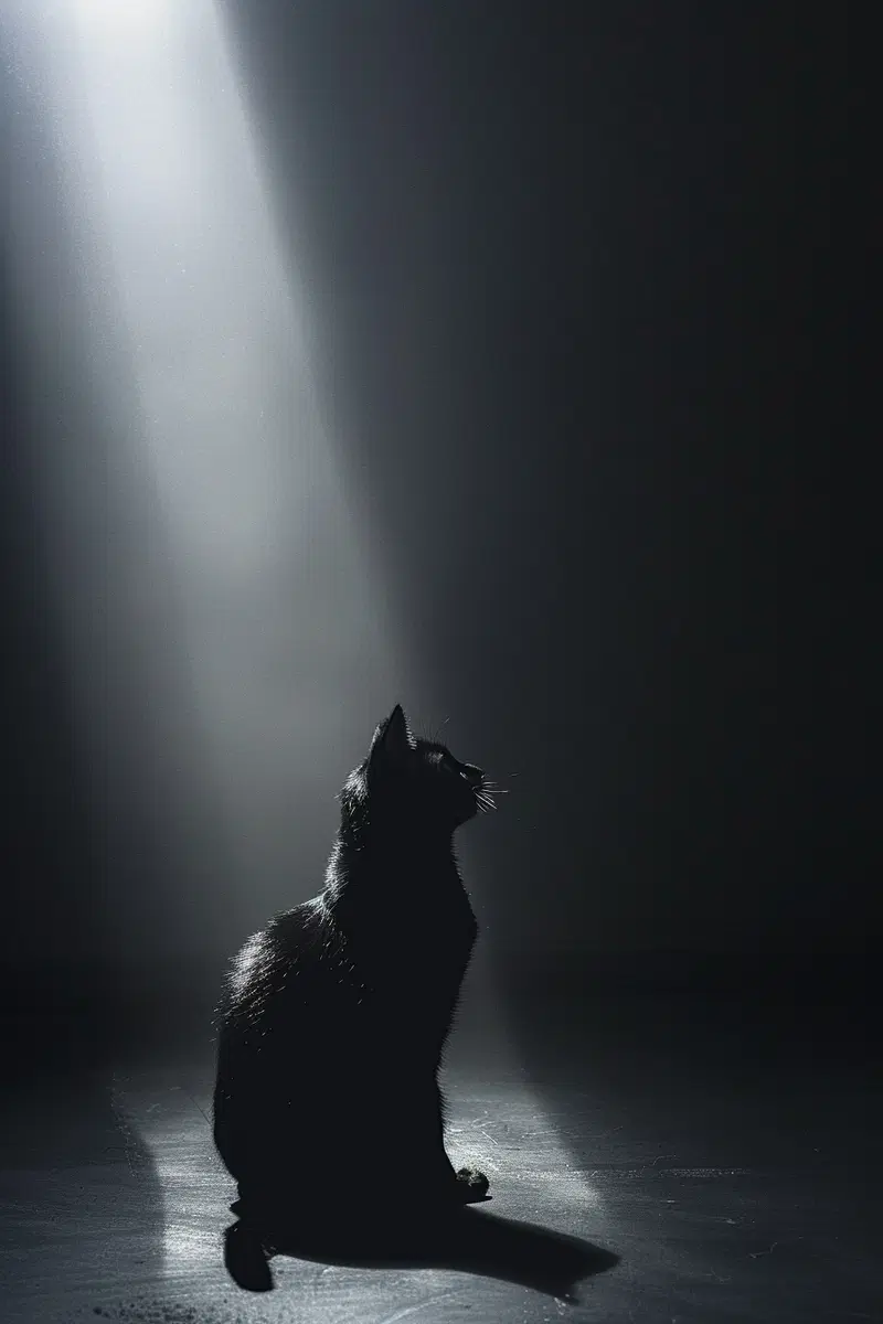 Minimalist Black Cat Wall Art for Emotional Aesthetic Decor