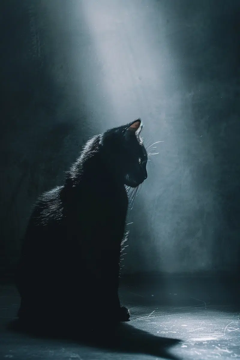 Minimalist Black Cat Wall Art for Emotional Aesthetic Decor