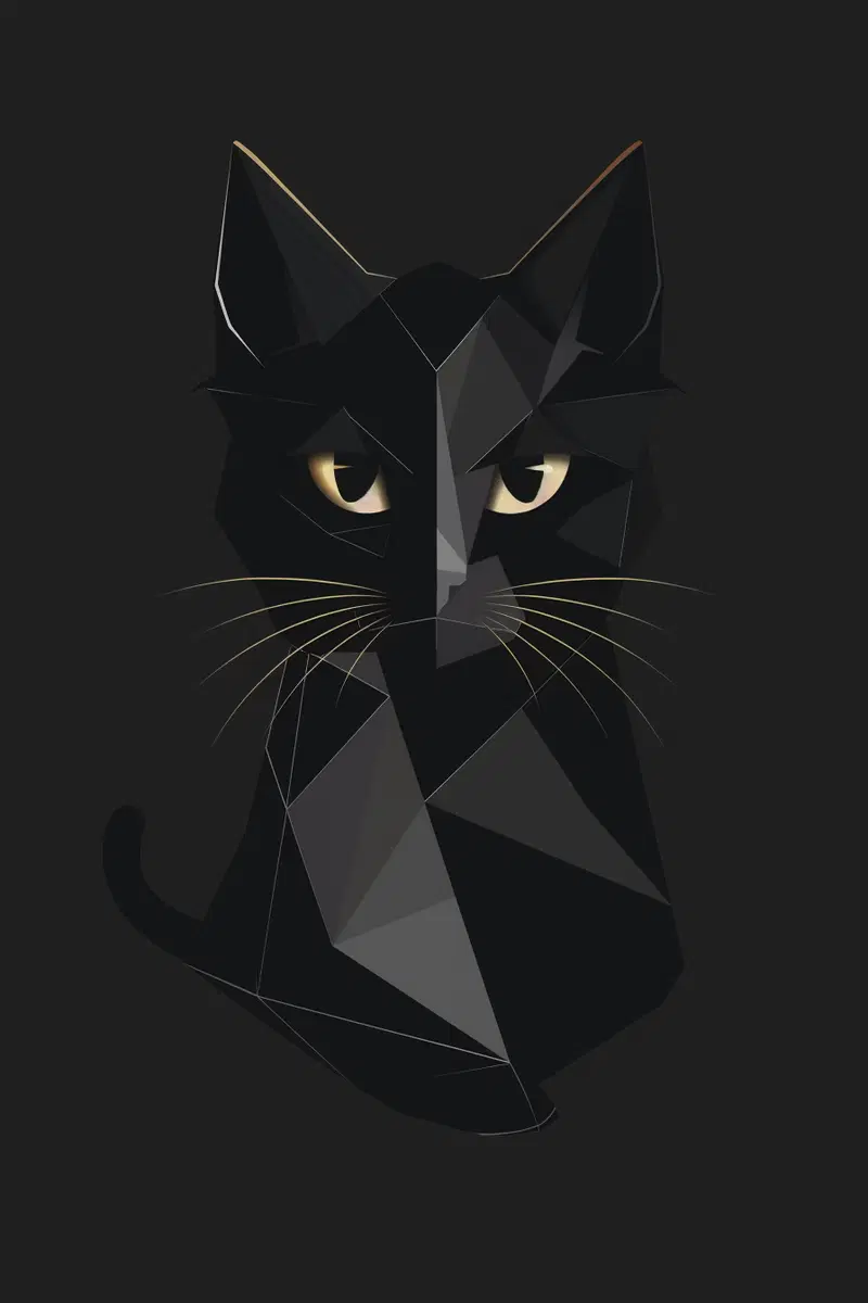 Abstract Black Cat Minimalist Wall Art Decor Ideas