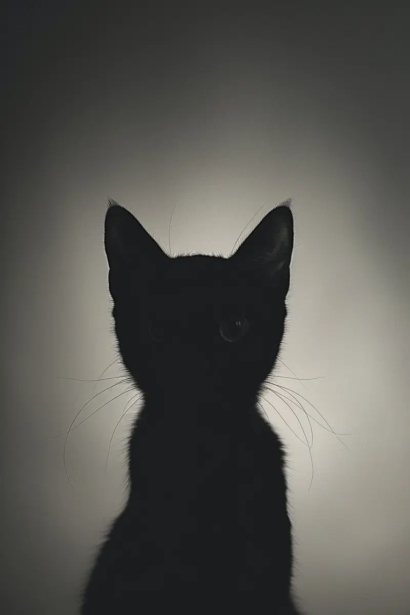 Minimalist Black Cat Silhouette Wall Art Printable Decor