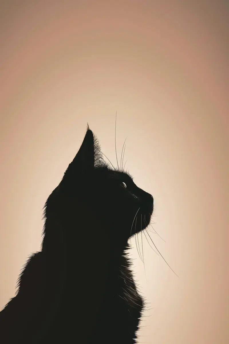 Minimalist Black Cat Silhouette Wall Art Printable Decor