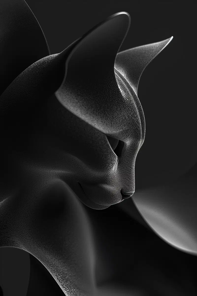 Abstract Black Cat Minimalist Wall Art Decor Ideas