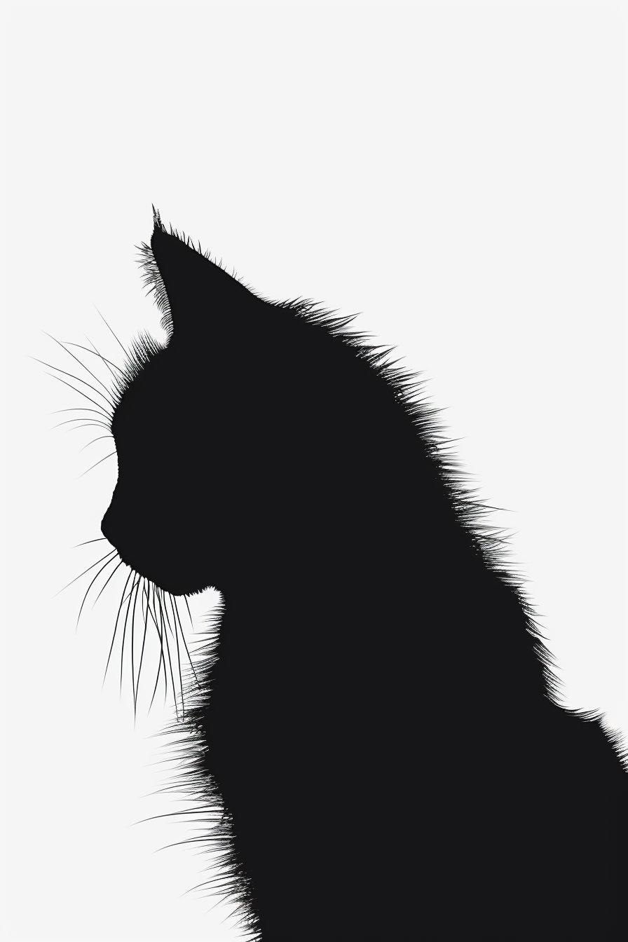 Black cat silhouette in bold contrast and negative space
