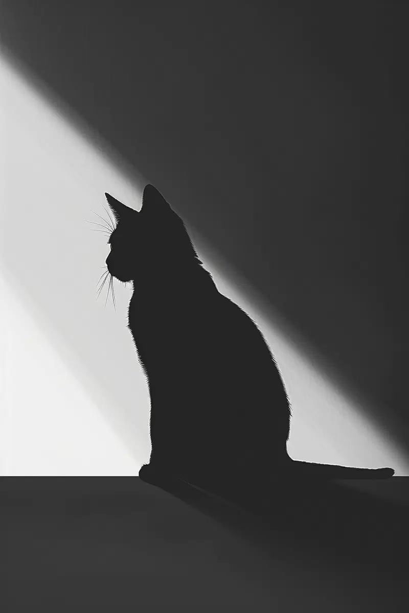 Minimalist Black Cat Silhouette Wall Art Decor Ideas