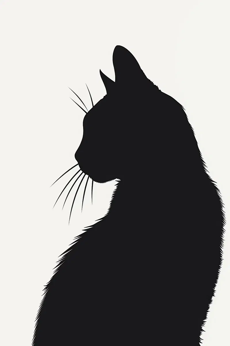 Minimalist Black Cat Silhouette Wall Art Decor Ideas