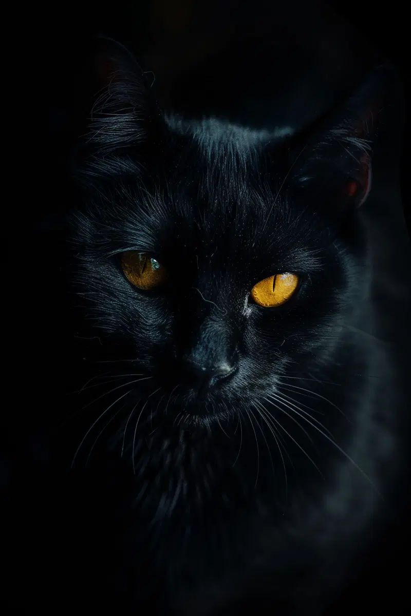 Intense Black Cat Wall Art Printable for Minimalist Decor