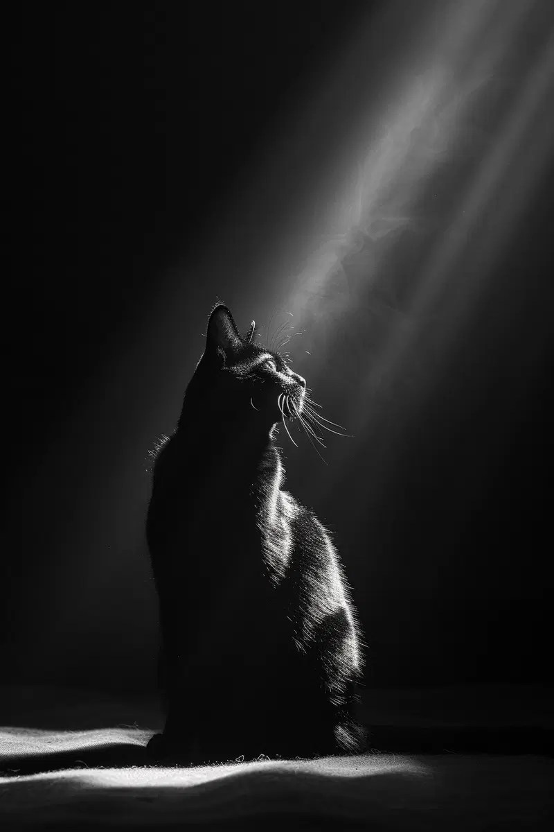Minimalist Black Cat Wall Art for Dramatic Aesthetic Decor