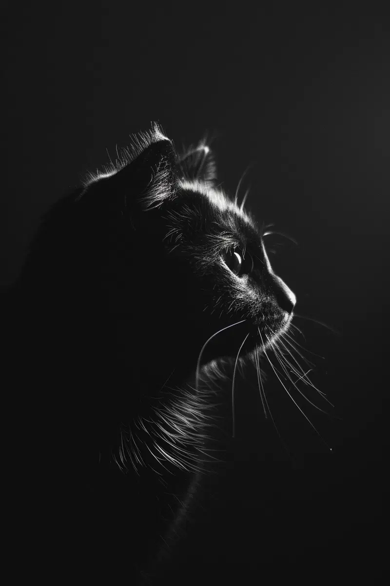 Minimalist Black Cat Silhouette Wall Art for Modern Decor