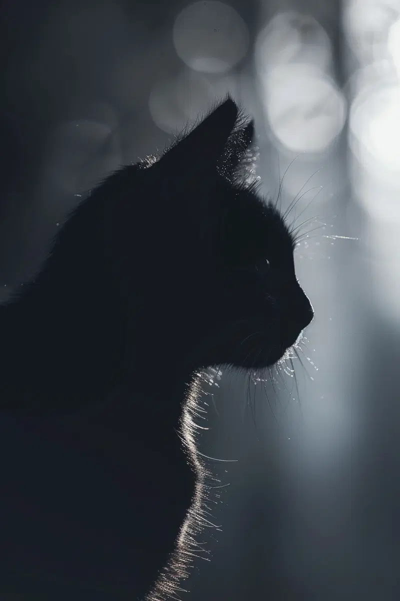 Minimalist Black Cat Silhouette Wall Art for Modern Decor