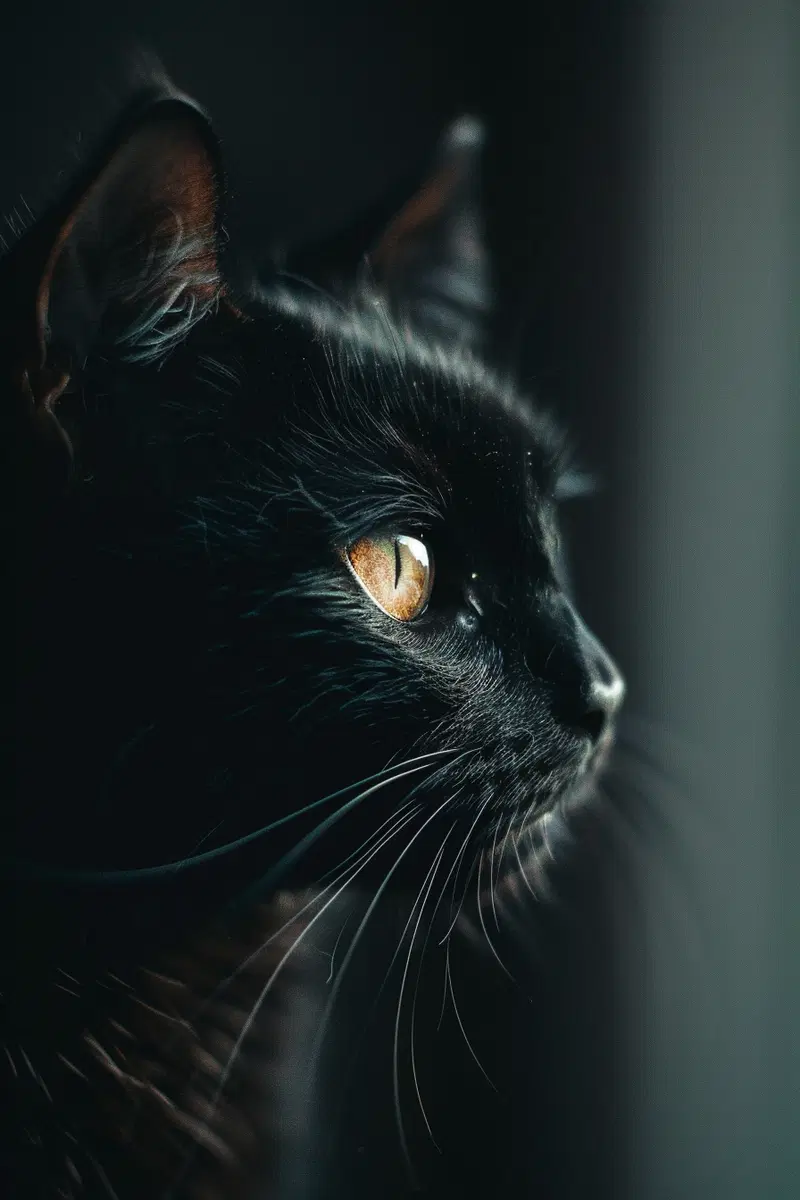 Minimalist Black Cat Wall Art for Modern Decor Aesthetic