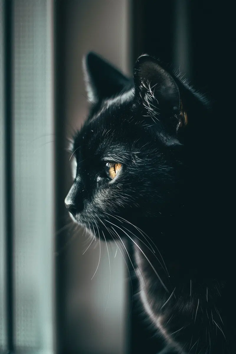 Minimalist Black Cat Wall Art for Modern Home Decor