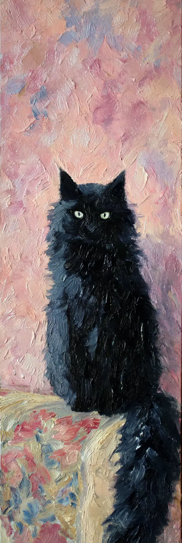 Romantic Coquette Black Cat Oil Painting Decor Inspiration