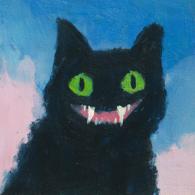 Whimsical Black Cat Art for Cheerful Kids' Room Decor