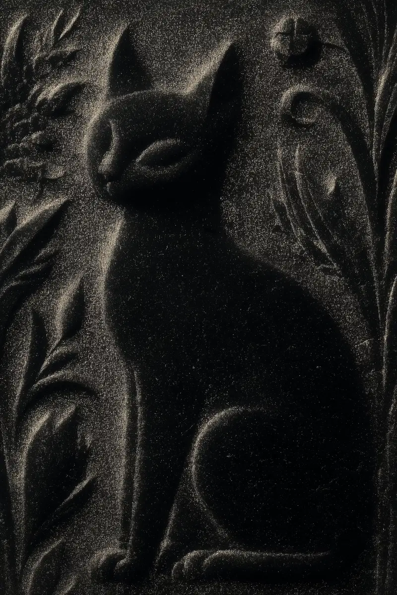 Minimalist Black Cat Medieval Engraving Decor Inspiration