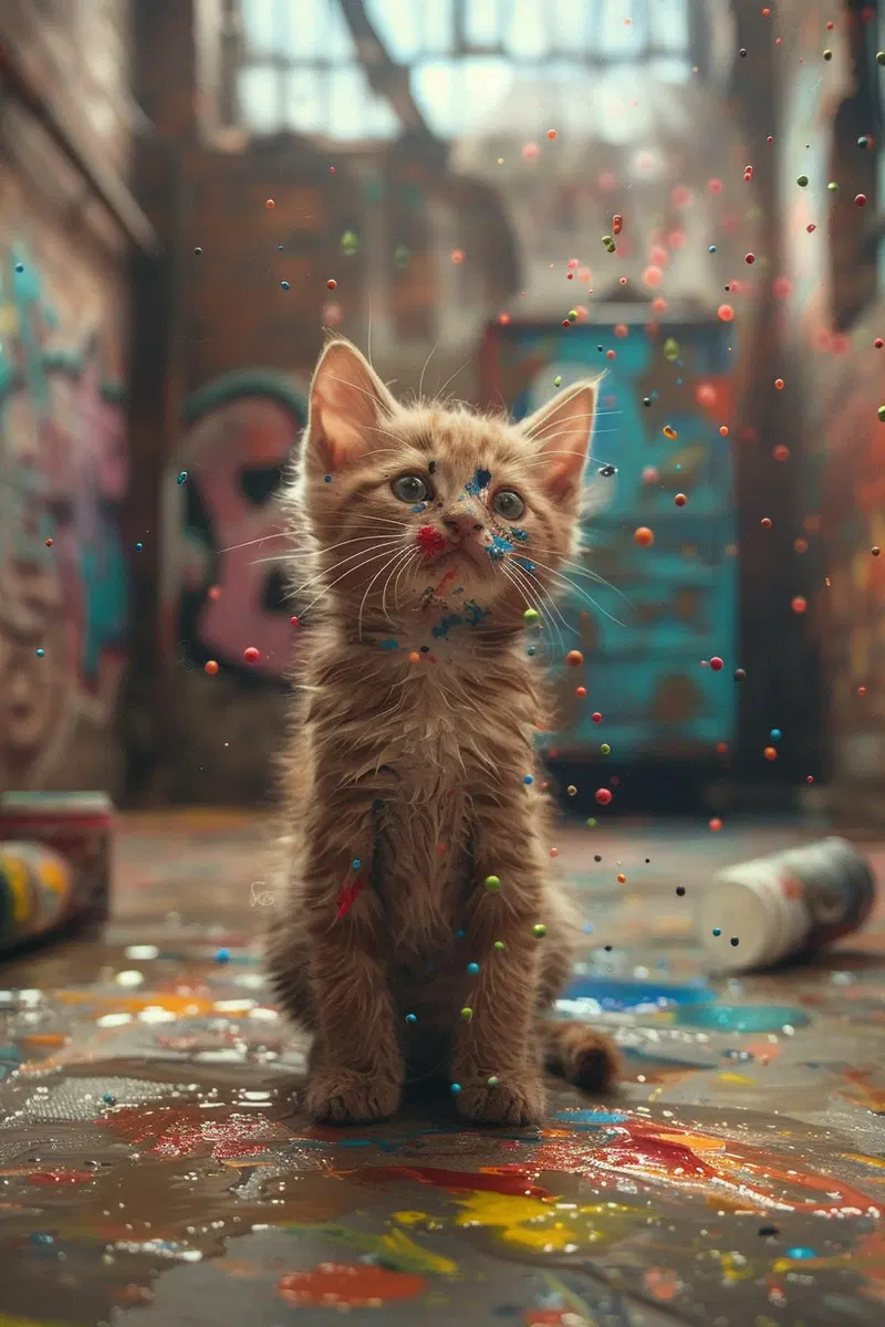 Colorful Cat Painting Ideas for an Artistic Studio Aesthetic