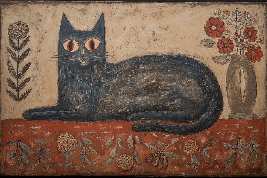 Close-up of white and black cats on bed