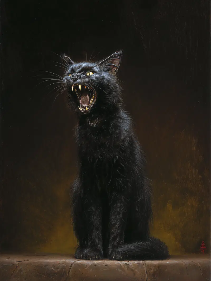 Dark Fantasy Cat Art for Unique Home Decor Inspiration