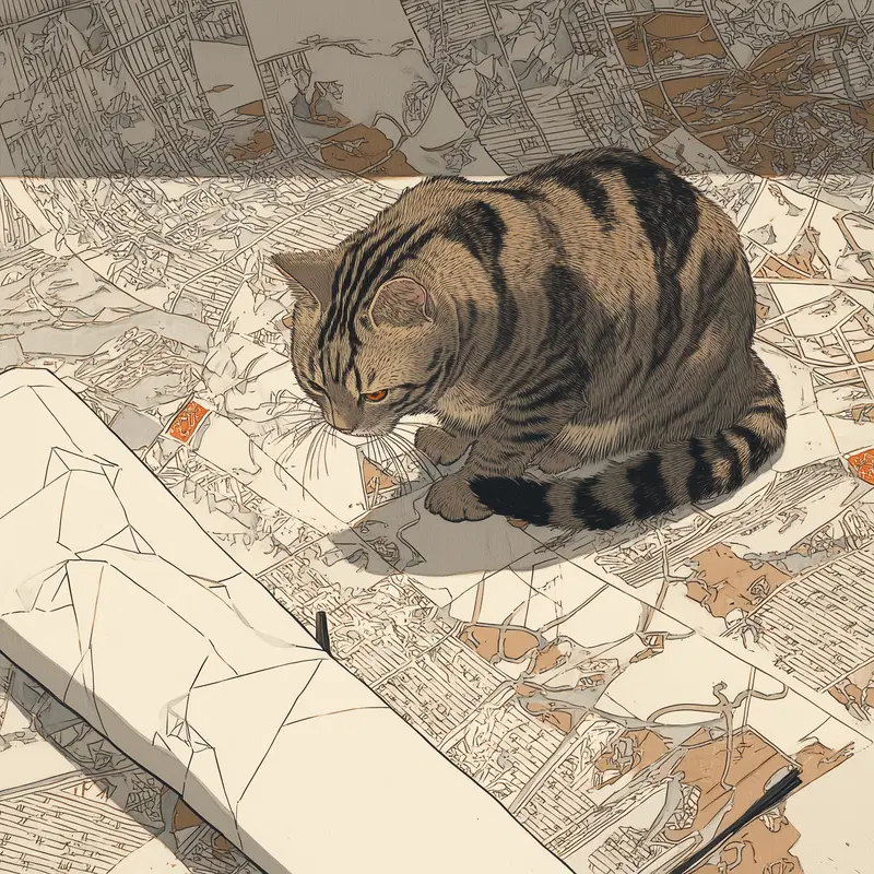 Curious Cat Aesthetic: Emakimono Art and Sumi-Ink Inspiration