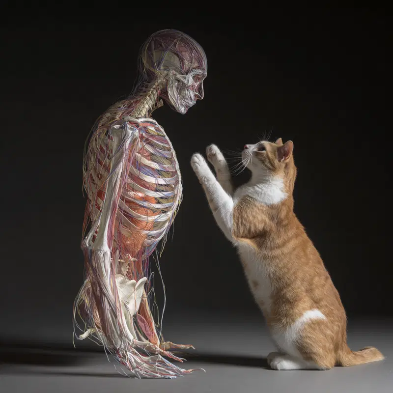 Whimsical Cat and Human Body Art for Unique Home Decor