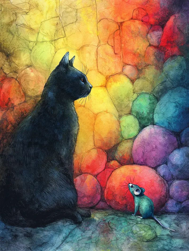 Whimsical Kitchen Decor Ideas with Cats and Colorful Fruits