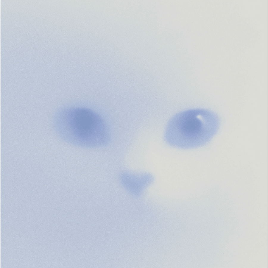 Happy cat and robot face illustration in vibrant colors