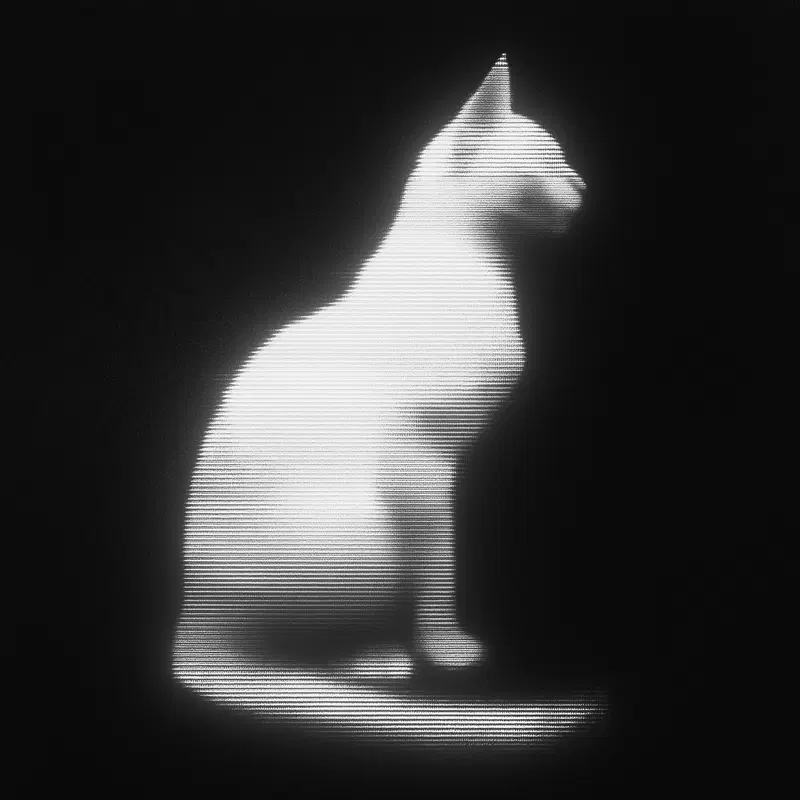 Abstract Cat Silhouette Wall Art for Vintage Aesthetic Decor