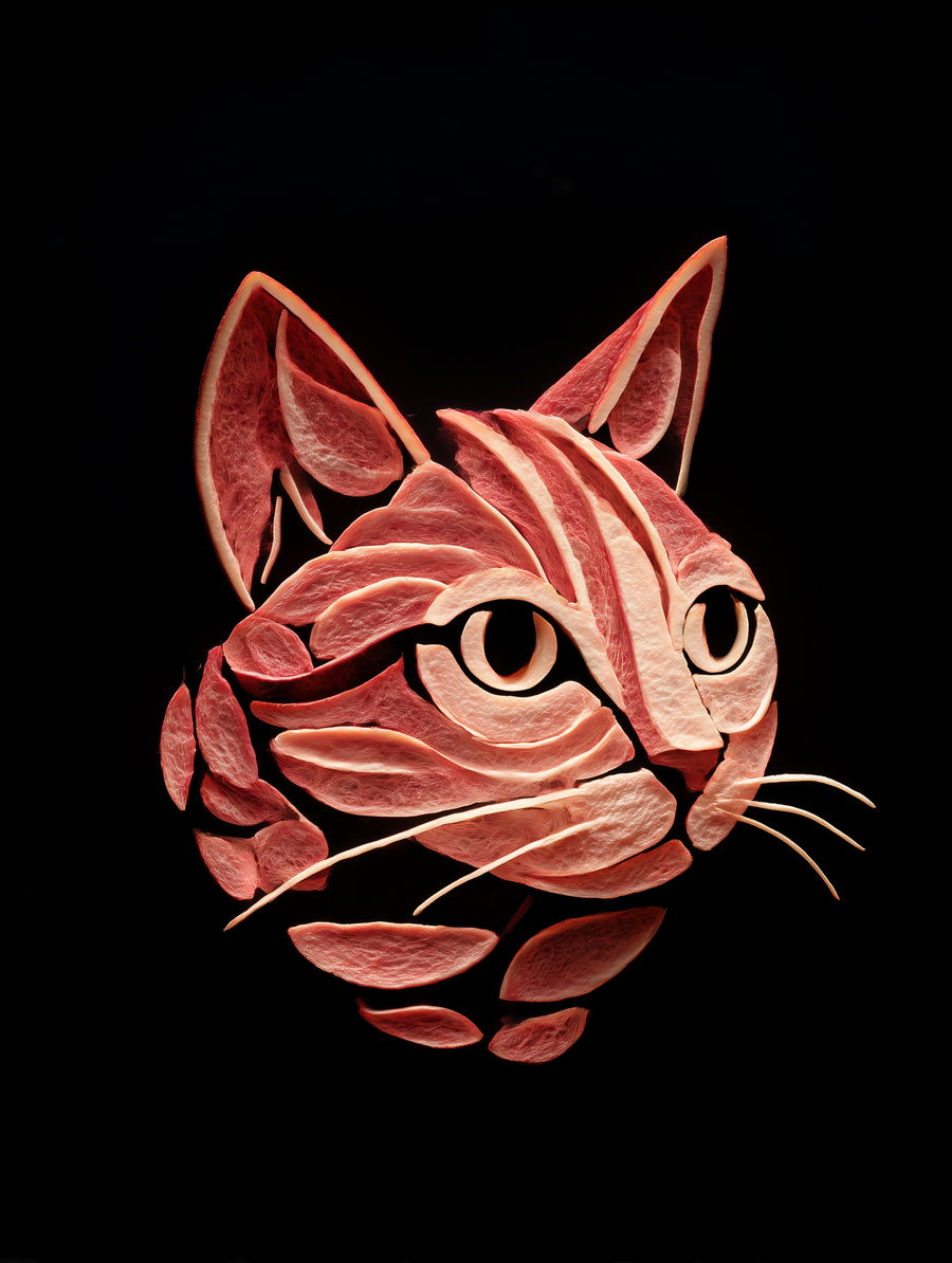 Close-up of a playful cat with vibrant fur