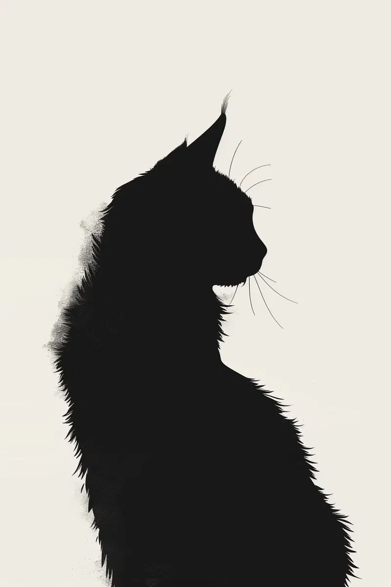 Minimalist Black Cat Printable Wall Art for Modern Decor