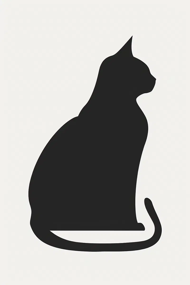 Minimalist Abstract Cat Printable Wall Art Decor