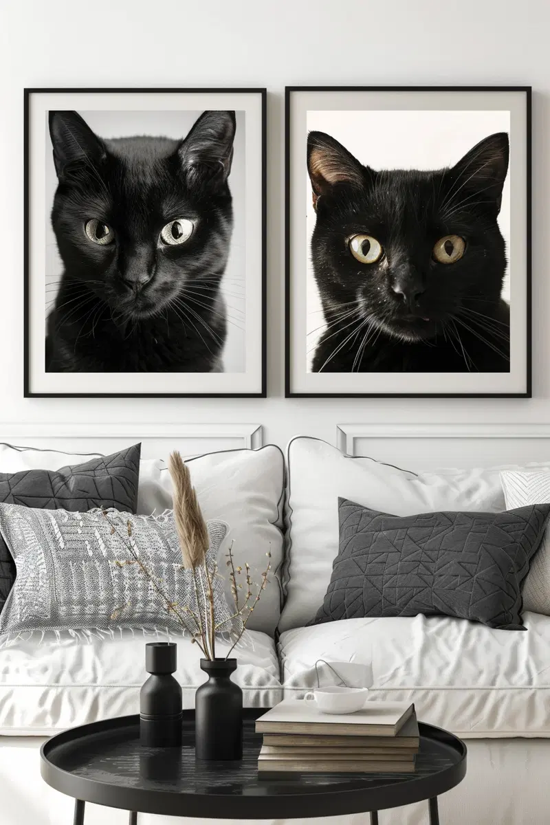 Minimalist Cat Wall Art Bundle for Modern Decor