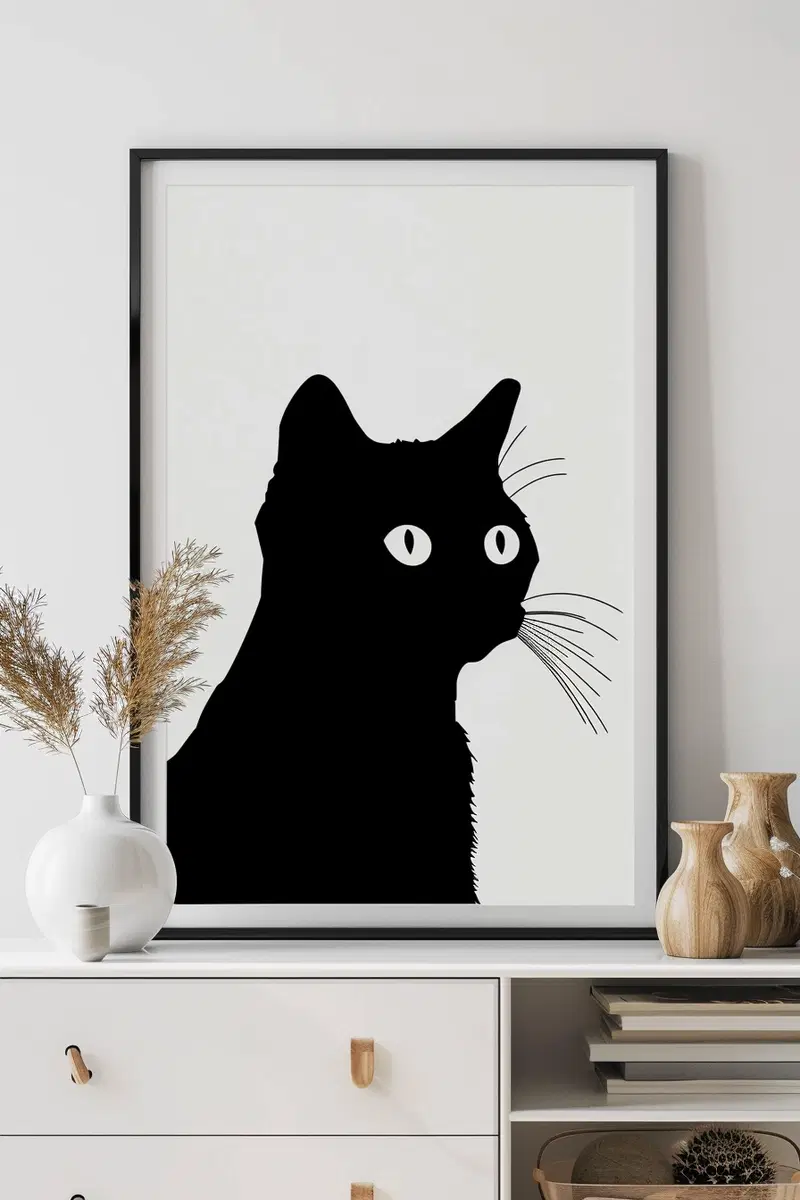 Minimalist Cat Wall Art Bundle for Modern Decor
