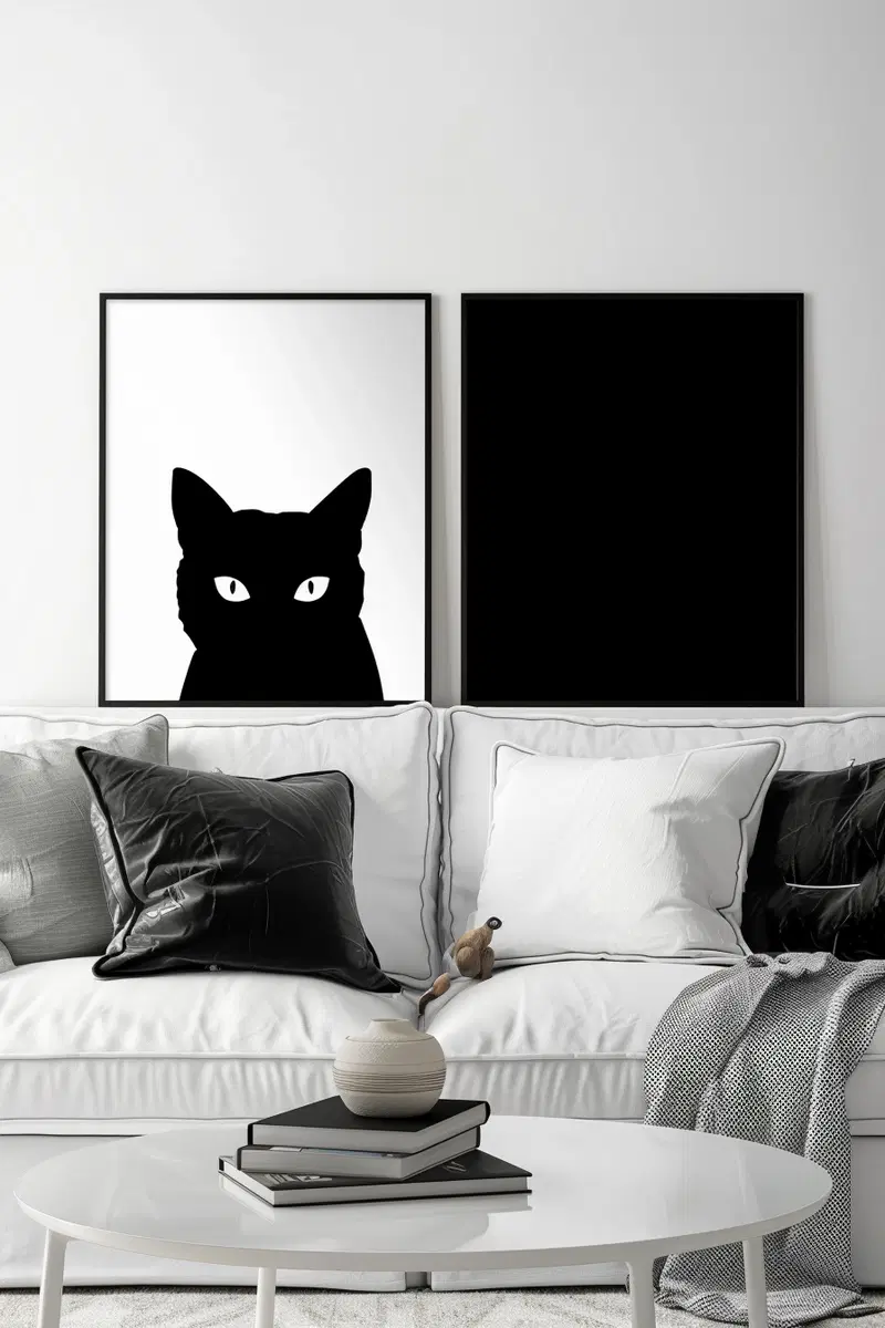 Minimalist Cat Wall Art Bundle for Modern Decor