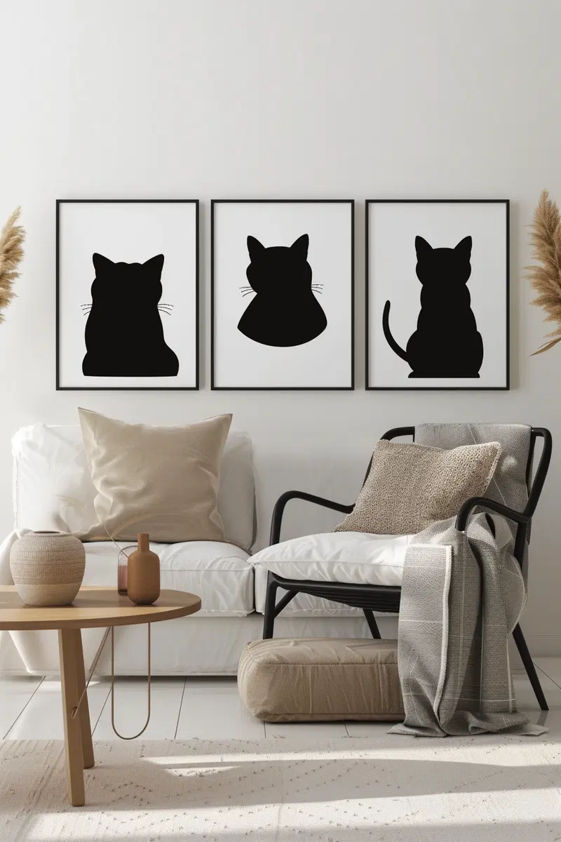 Modern Minimalist Cat Wall Art Printable Bundle