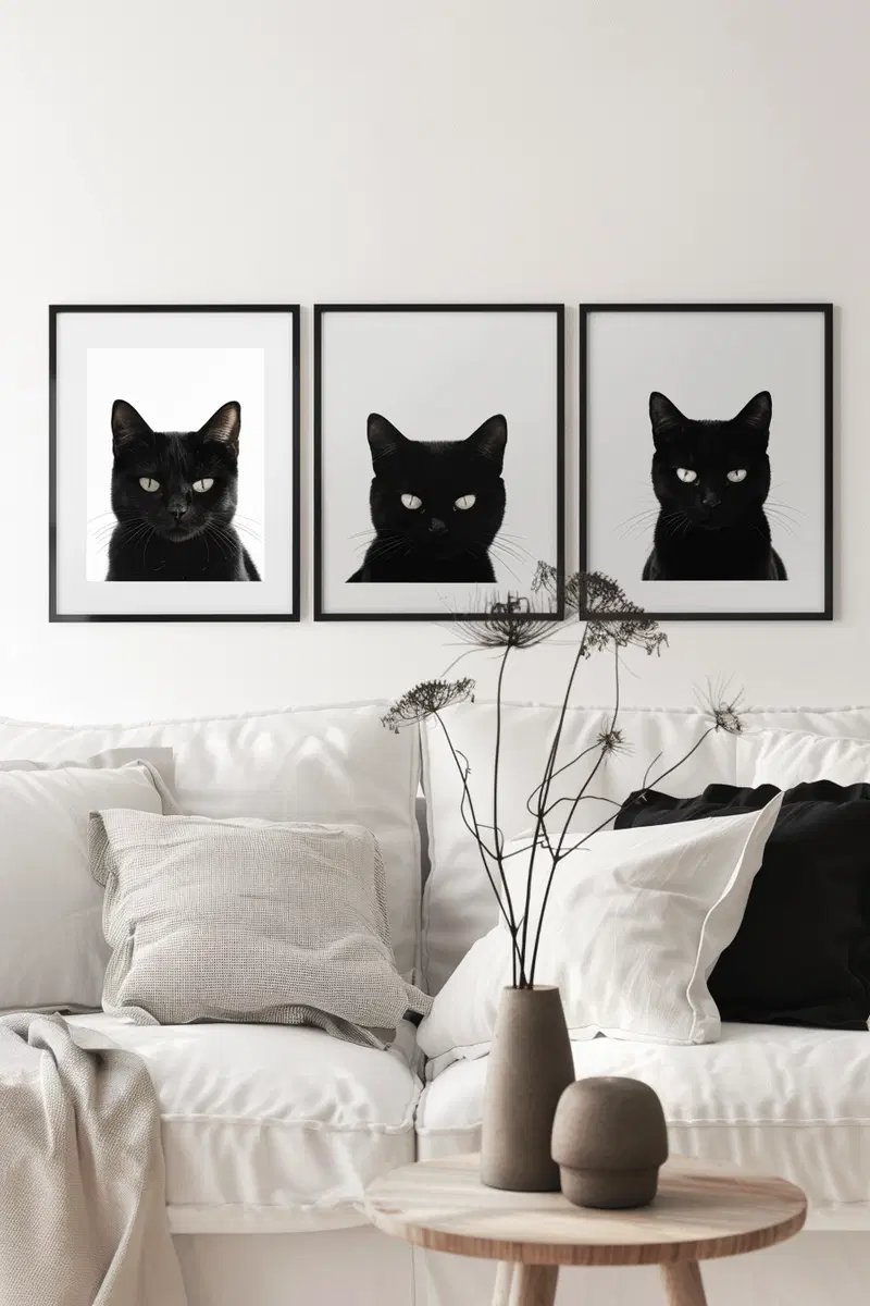 Modern Minimalist Cat Wall Art Printable Bundle