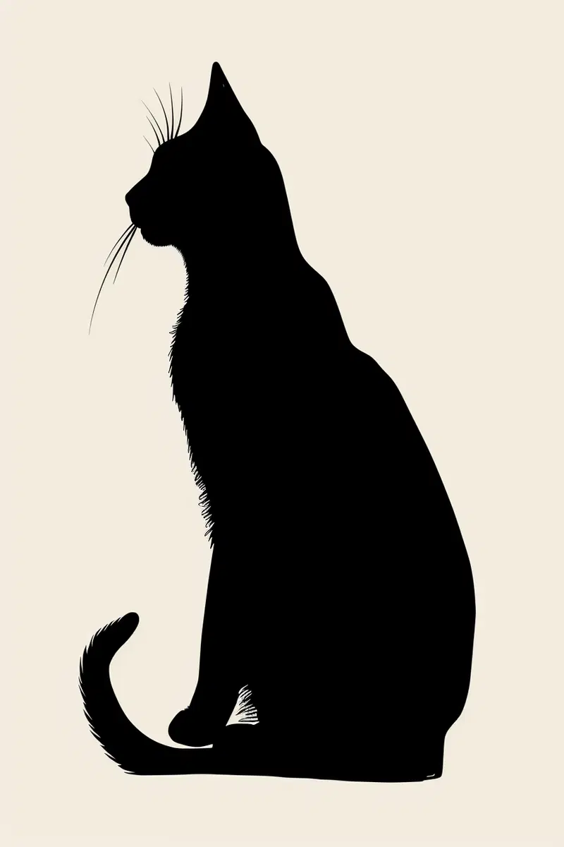 Minimalist Cat Silhouette Printable Wall Art Decor