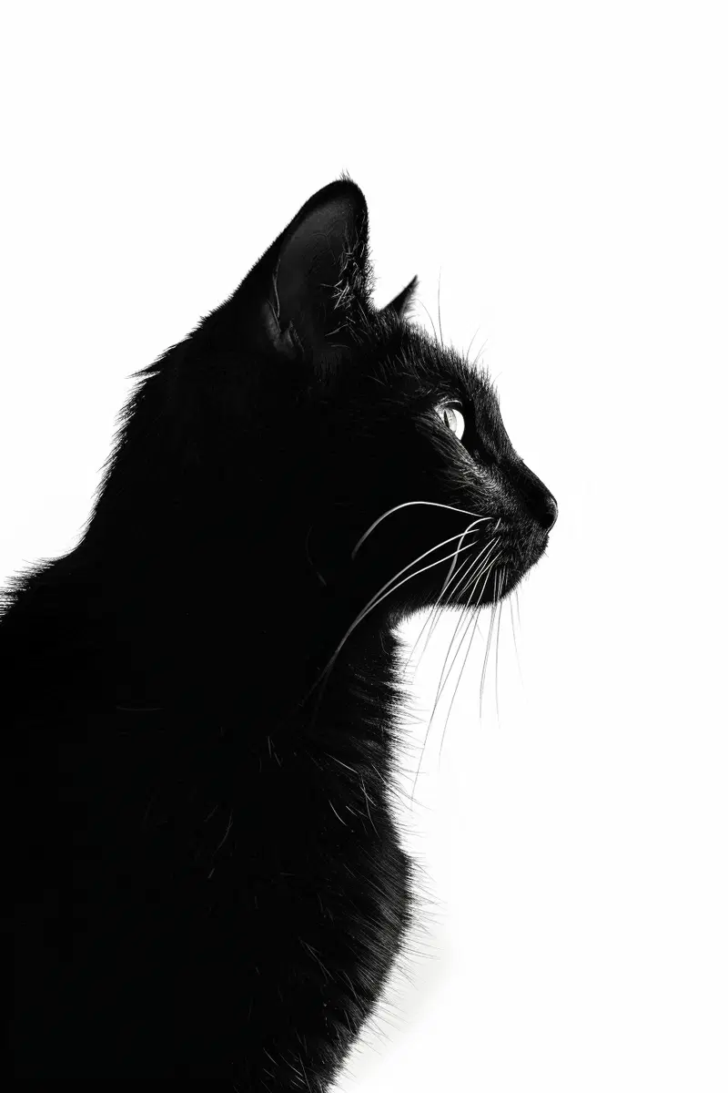 Minimalist Black Cat Printable Wall Art for Modern Decor