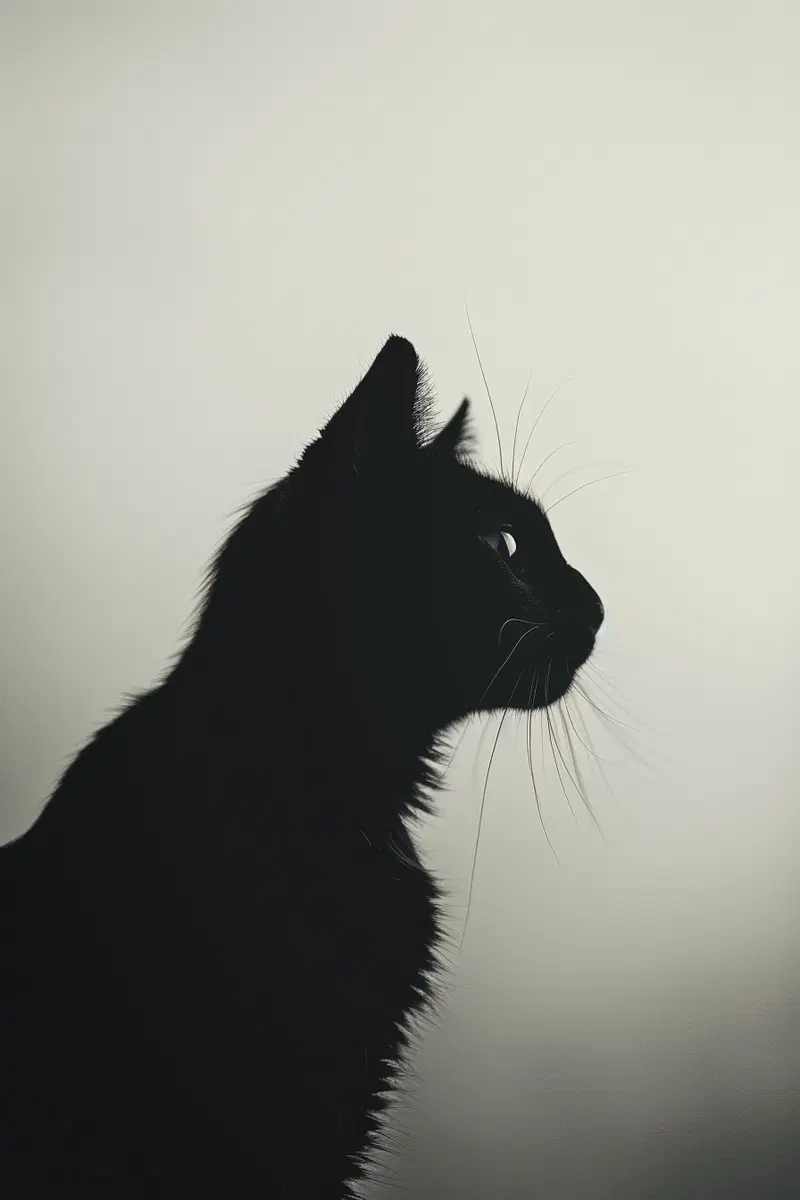Minimalist Black Cat Printable Wall Art for Modern Decor