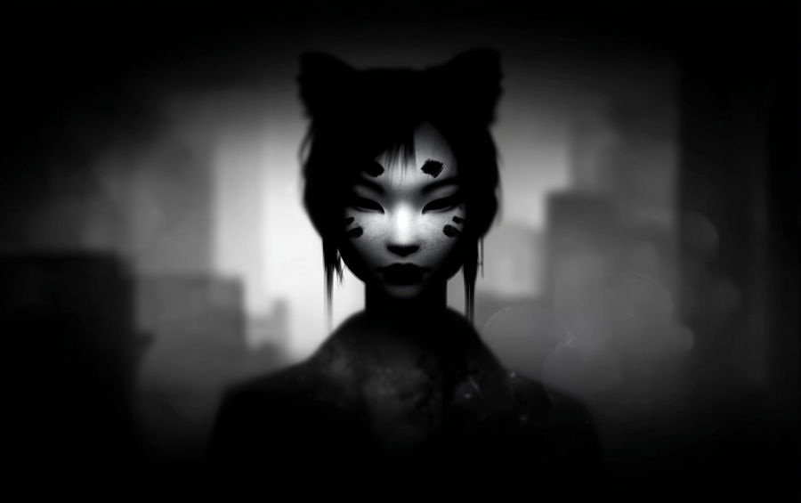 Catgirl K-pop band performing on stage with vibrant lights