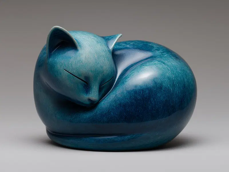 Contemporary Minimalist Ceramic Cat Sculpture for Modern Decor