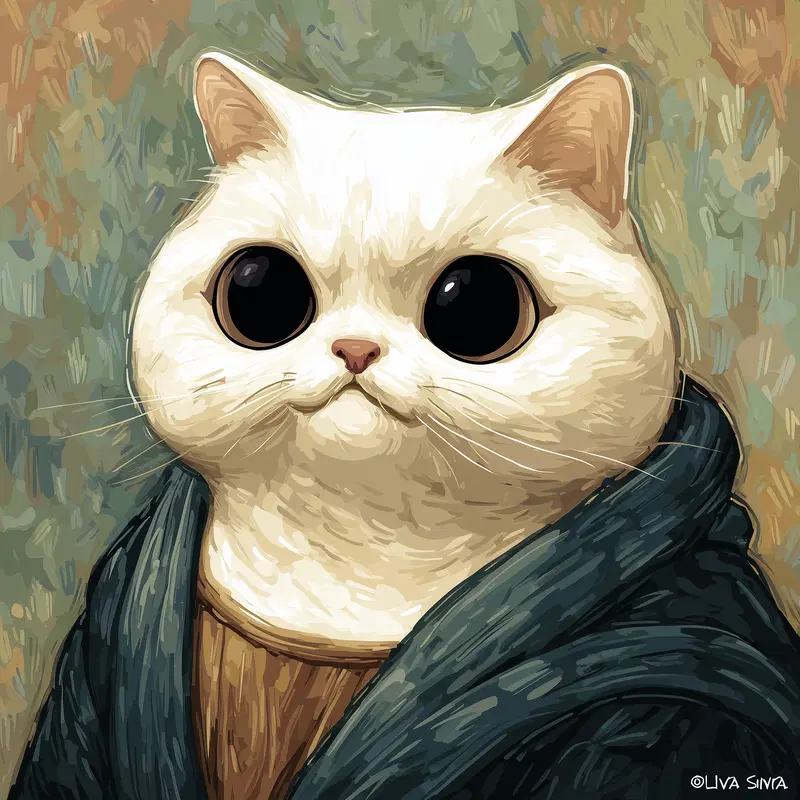 Cute Exotic Shorthair Cat Mona Lisa Art Inspiration