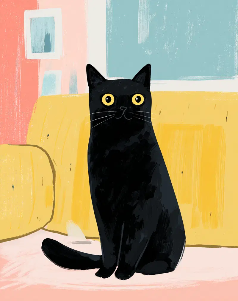 Cute Black Cat Acrylic Art for Colorful Home Decor Inspiration