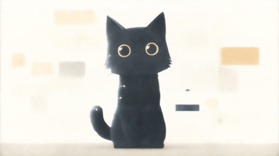 Cute black cat infographic with labeled body parts and arrows