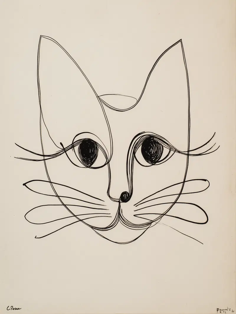 Minimalist Cat Art Print for Cozy Home Decor Inspiration