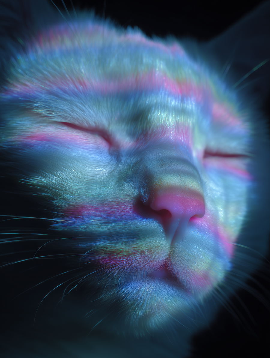 Person with closed eyes peacefully dreaming in a serene setting