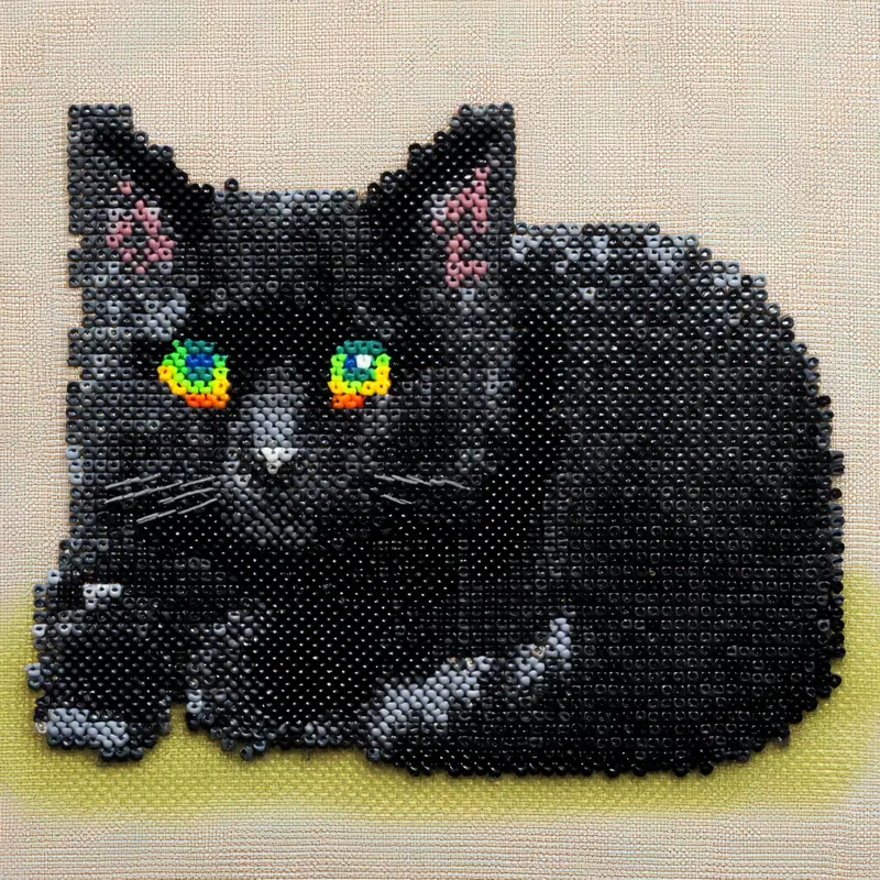 Fat Black Cat Beads Pattern for Whimsical Home Decor Ideas